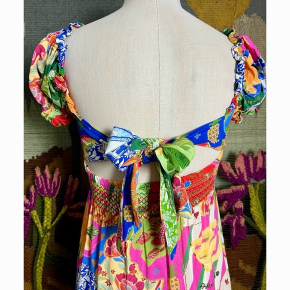 Farm Rio Sunny Mix Midi Dress XS - Picture 5 of 14
